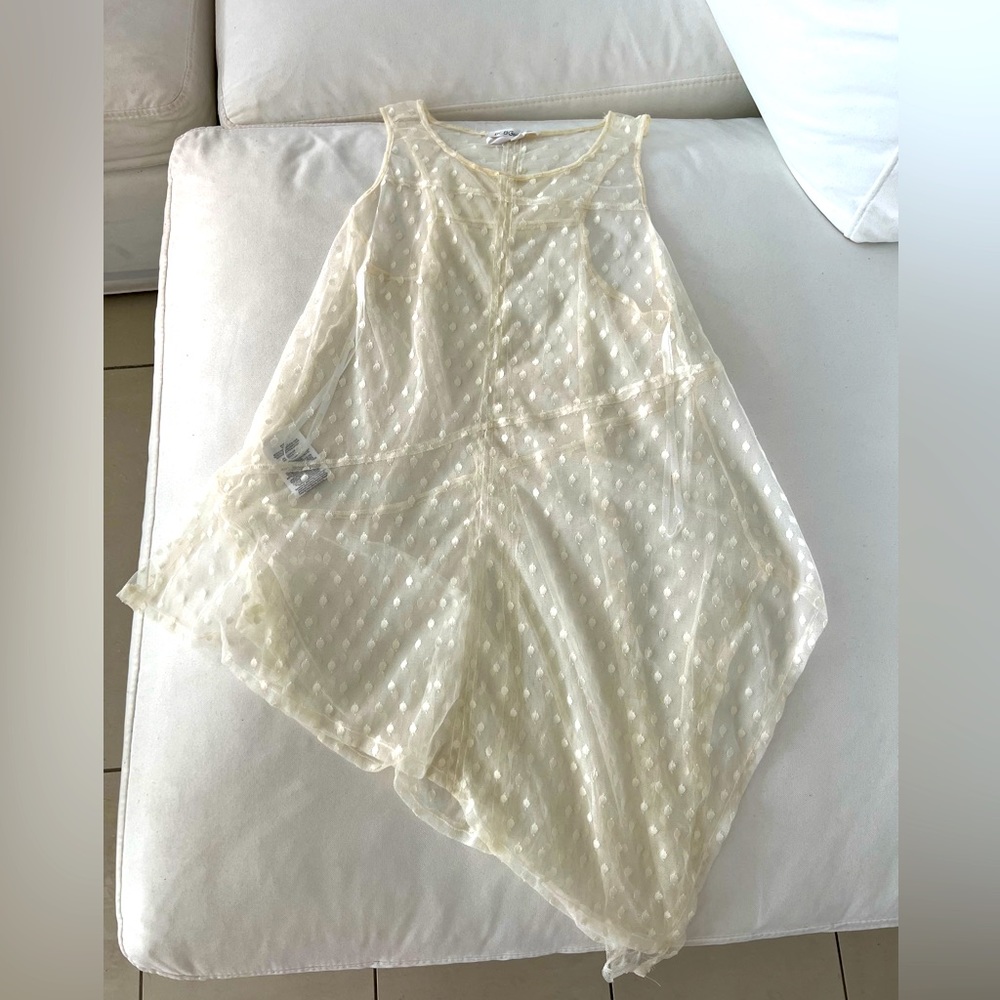 BCBG asymmetric transparent shirt